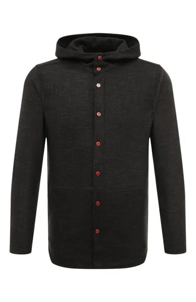 Рубашка из шерсти и шелка Kiton