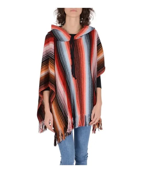 Пончо из смесовой шерсти Missoni, мультиколор