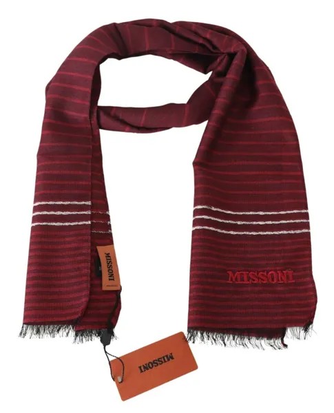Шарф MISSONI, красный шерстяной полосатый шарф унисекс, шаль с бахромой 180см x 28см 340 долларов США