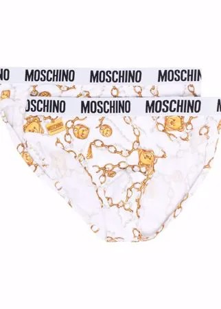Moschino трусы-брифы с принтом