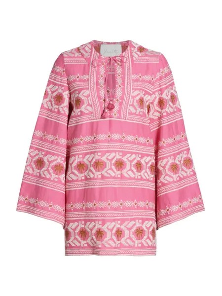 Мини-платье-туника с вышивкой Apurimac Johanna Ortiz, розовый