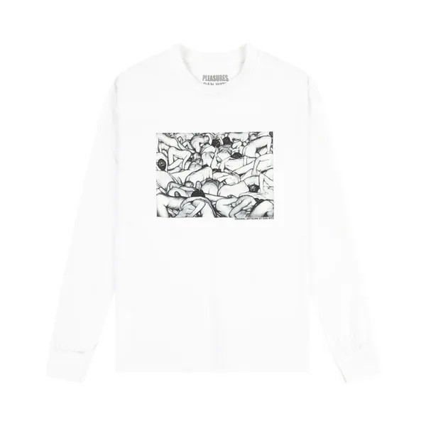 Футболка Pleasures Orgy Long-Sleeve T-Shirt 'White', белый