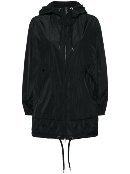 Moncler куртка с капюшоном и нашивкой-логотипом, черный