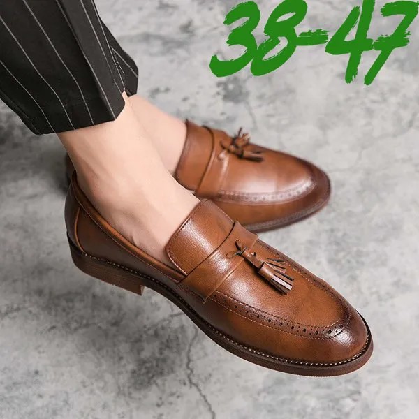 2022 размера плюс мужские деловые кожаные туфли с острым носком, мужские туфли monk shoes, повседневная мужская обувь, мужская обувь slip-on