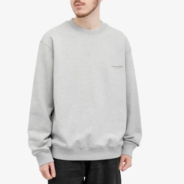 Wooyoungmi Толстовка с круглым вырезом Box Logo, серый
