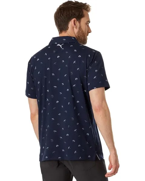 Поло Puma AP Cloudspun Dancing Umbrellas Polo, цвет Navy Blazer/High-Rise/High-Rise