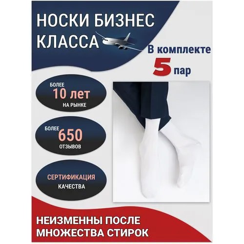 Носки Годовой запас носков, комплект, 5 пар, размер 27 (41-43), белый