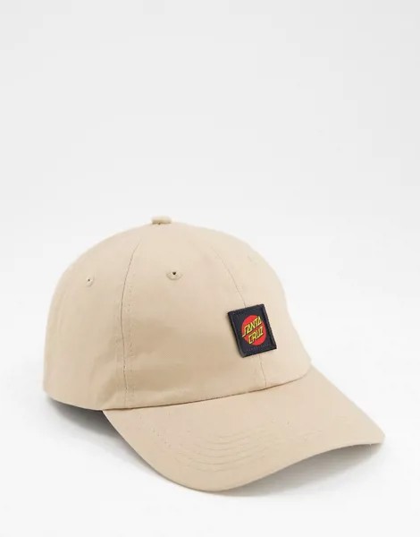 Бежевая кепка с классическим круглым логотипом Santa Cruz-Светло-бежевый цвет