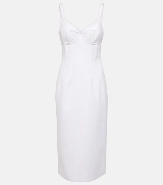 Хлопковое платье-бюстье миди Sportmax, белый