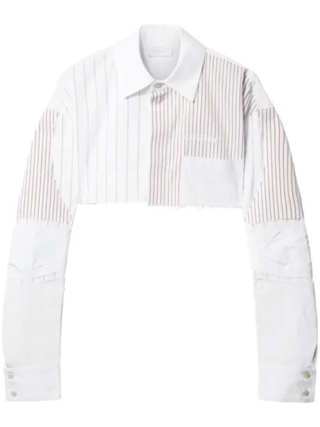 Off-White укороченная рубашка в полоску, белый