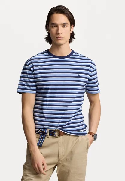 Принт на футболке CLASSIC FIT STRIPED JERSEY T-SHIRT Ralph Lauren, синий