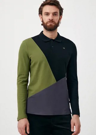Мужской лонгслив в стиле color block из хлопка