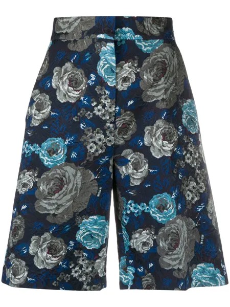MSGM жаккардовые шорты по колено с цветочным узором