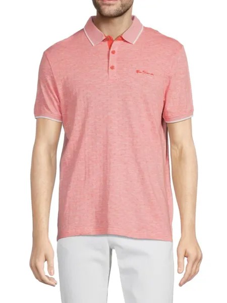 Рубашка-поло с жаккардовым кончиком Ben Sherman, цвет Living Coral