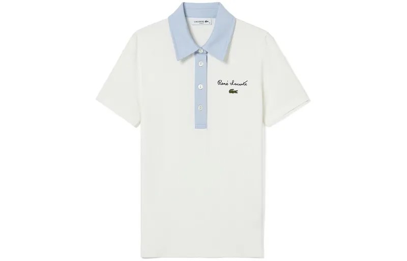 LACOSTE Женская рубашка-поло, цвет Blue with White Lettering
