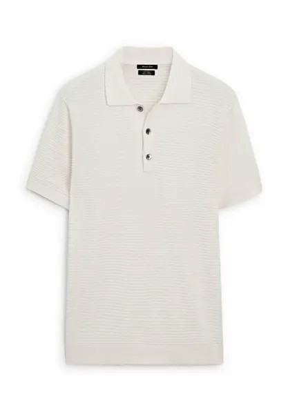 Рубашка-поло Short Sleeve Textured Massimo Dutti, белая