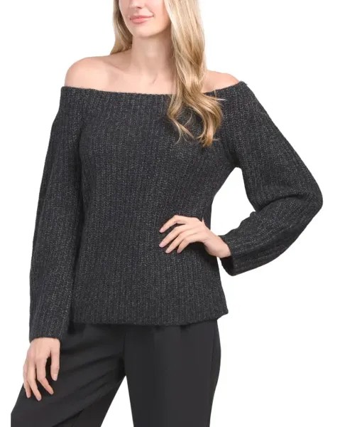 Свитер с открытыми плечами Marl Vince, цвет Heather Charcoal