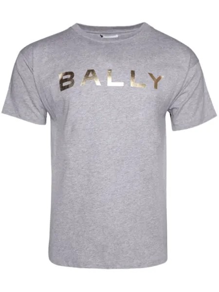 Bally меланжевая футболка с логотипом, серый