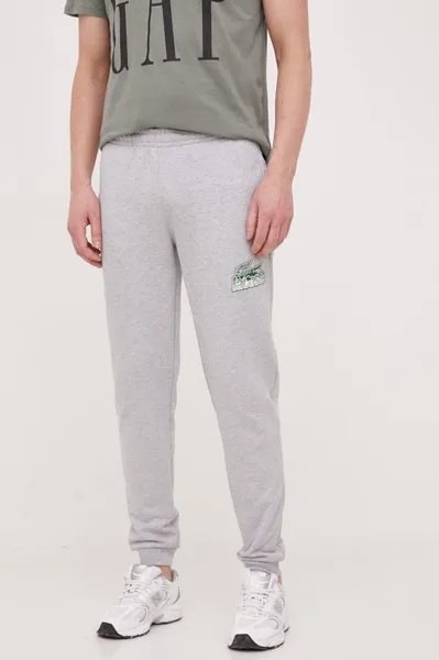 Хлопковые спортивные брюки Lacoste, серый