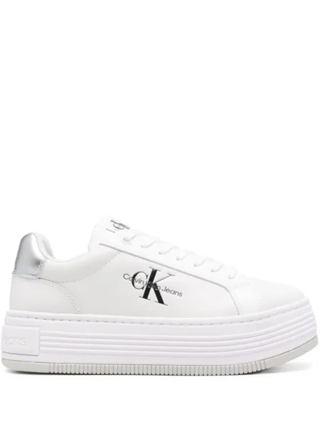 Calvin Klein кеды на платформе, белый