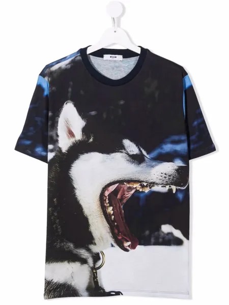 MSGM Kids футболка с принтом