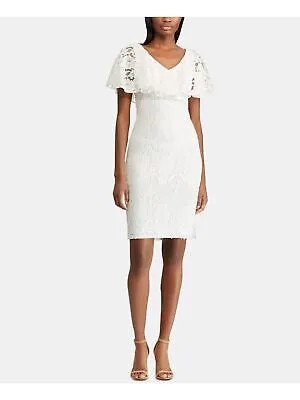 Женское белое вечернее платье с коротким рукавом RALPH LAUREN Body Con Petites 12P