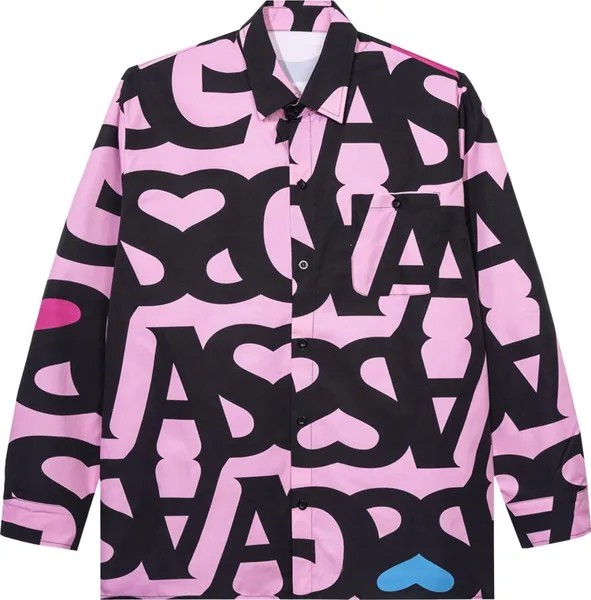 Лонгслив Anti Social Social Club Negative Space Long-Sleeve Button Up 'Pink', розовый