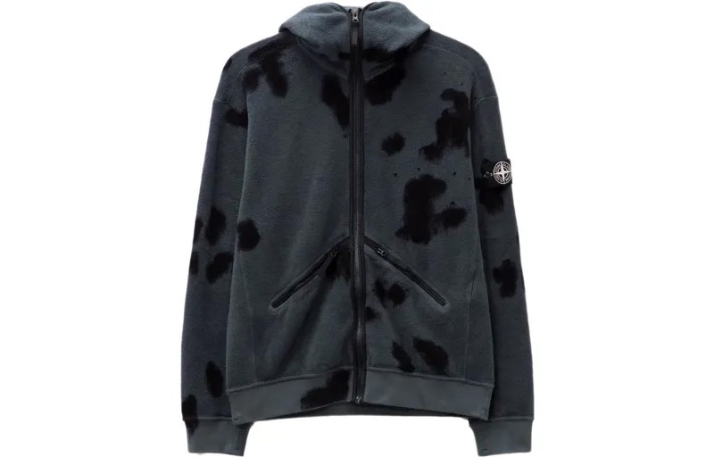 Бархатная куртка унисекс дымчато-серого цвета Stone Island, серый