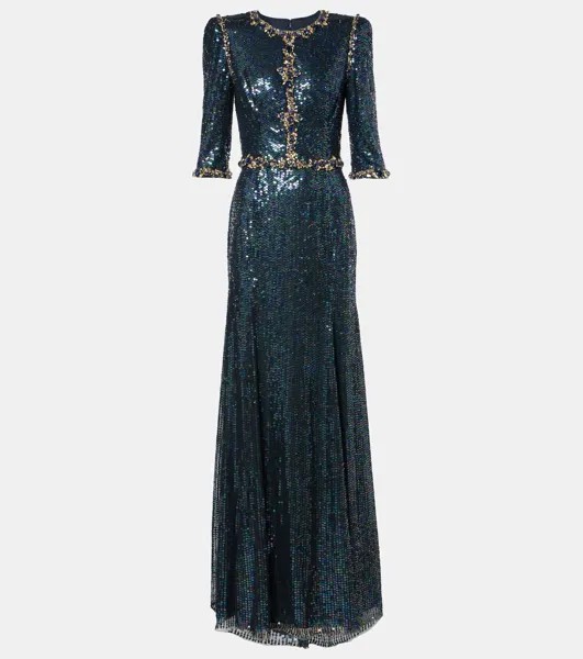 Платье Pretty Thing, украшенное пайетками Jenny Packham, цвет ink