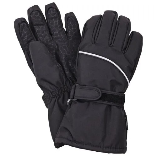 Перчатки Reima зимние, светоотражающие детали, мембранные, размер 6 (8-10л), черный