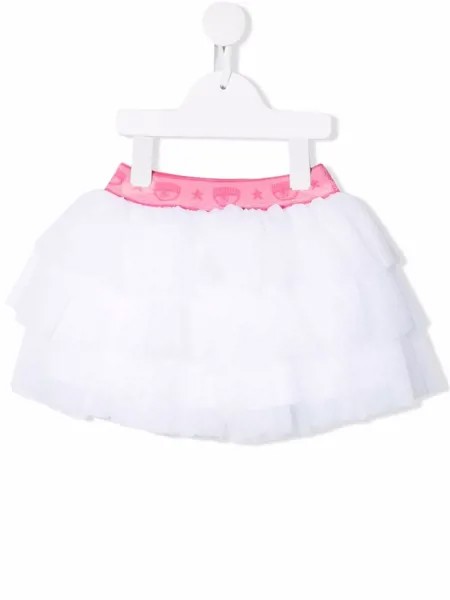 Chiara Ferragni Kids юбка из тюля с логотипом