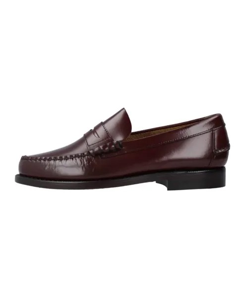 Бордовые кожаные лоферы для мужчин Sebago, красный