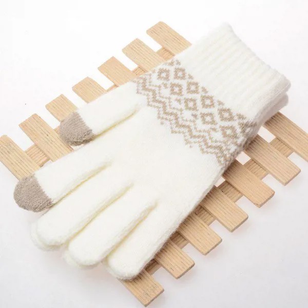 Перчатки для сенсорного экрана перчатки женщин девушка стрейч вязать варежки теплой зимы