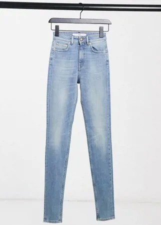 Светлые зауженные джинсы с высокой талией Won Hundred Marilyn-Синий