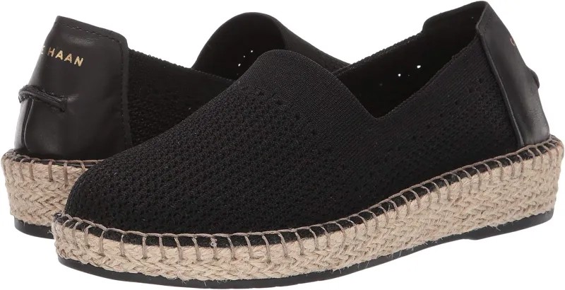 Балетки Cloudfeel Stitchlite Cole Haan, цвет Black/Natural Jute