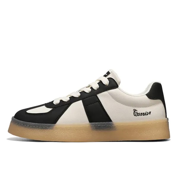 Кроссовки WARRIOR Skateboarding Shoes Unisex Low-top Khaki, бежевый/черный
