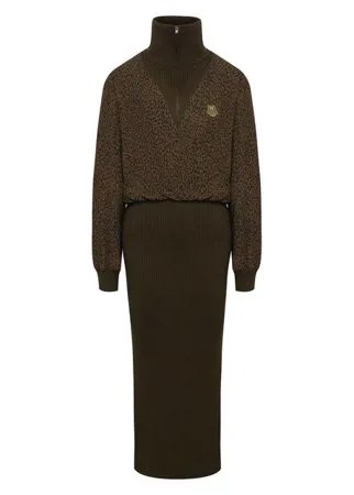 Платье из шерсти и вискозы Kenzo