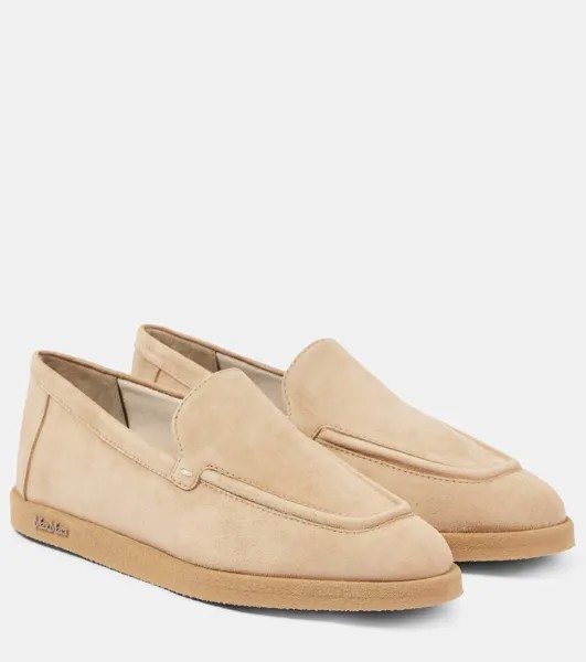 Мягкие замшевые мокасины Max Mara, цвет avena