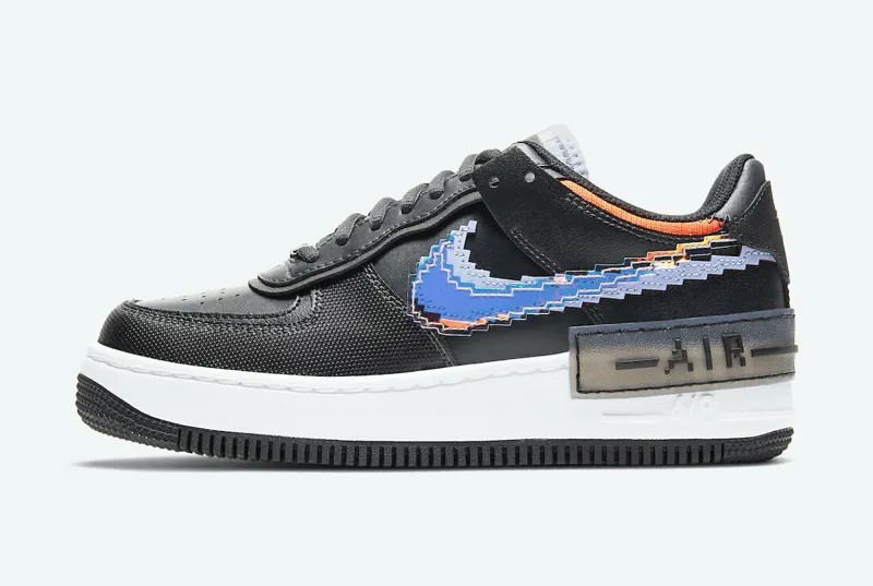 Женские кроссовки Nike Air Force 1 Shadow Pixel черные розовые фиолетовые белые CV8480-001 размер 5,5