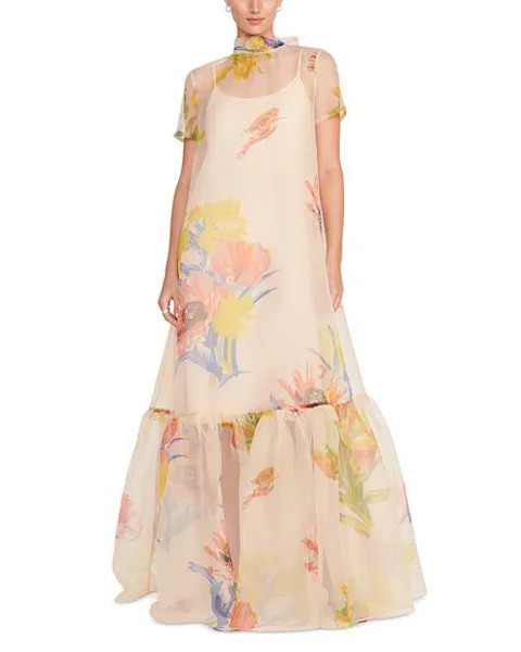 Прозрачное платье-комбинация Calluna STAUD, цвет White