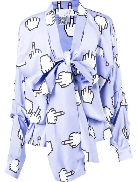 Natasha Zinko рубашка Pixel Middle Finger