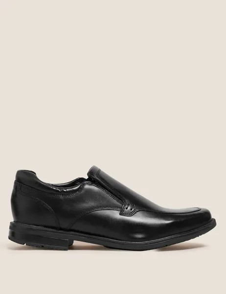 Кожаные туфли Airflex с широкой посадкой Marks & Spencer, черный