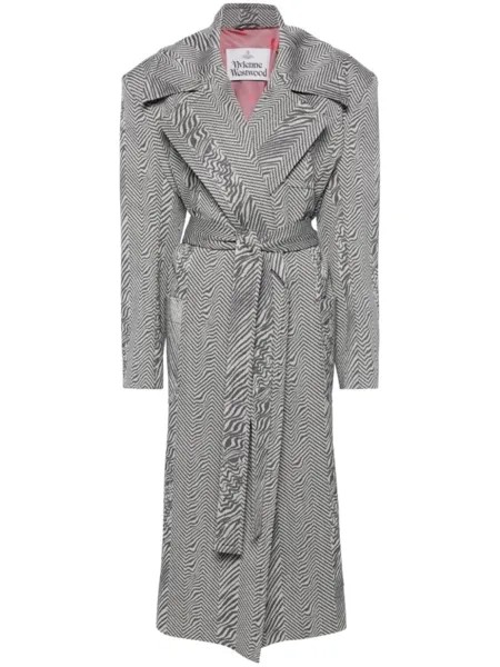 Длинное пальто Vivienne Westwood Paulina из натуральной шерсти, черный