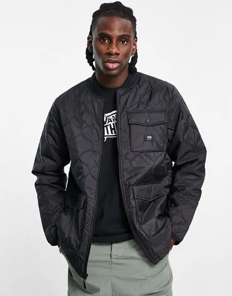 Черный стеганый бомбер Vans Hamilton