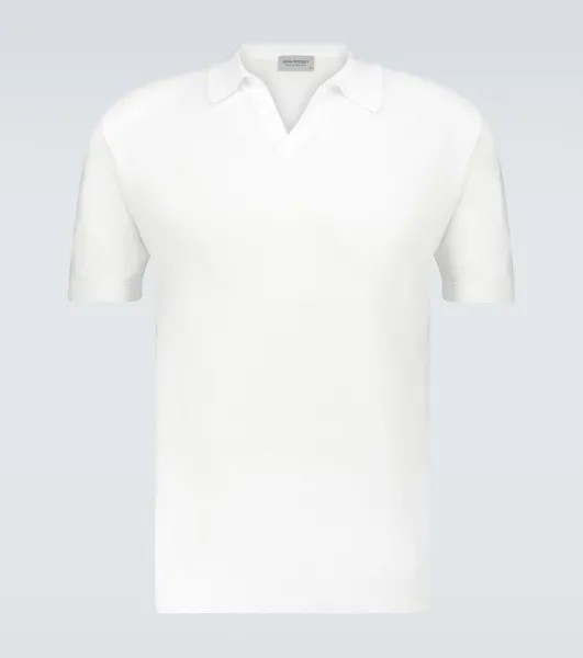 Трикотажная рубашка-поло Noah из хлопка John Smedley, белый