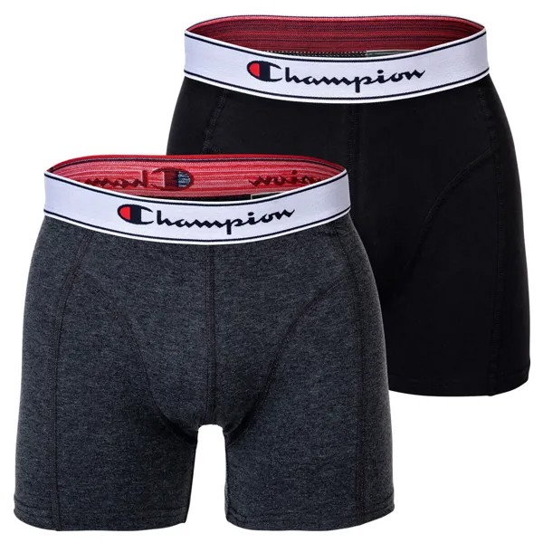 Боксеры Champion Boxershort 2 шт, цвет Schwarz/Grau meliert