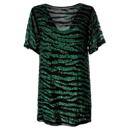 Платье P.A.R.O.S.H., прямой силуэт, мини, открытая спина, размер S, зеленый