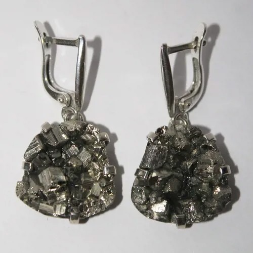 Серьги True Stones, пирит, золотой