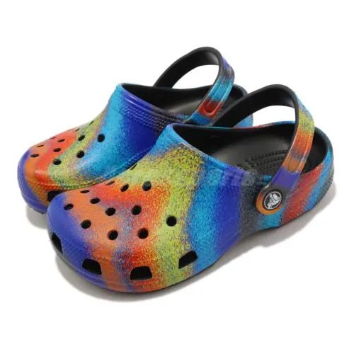 Детские дошкольные сандалии Crocs Classic Spray Dye Clog K Rainbow Multi 208080-0C4