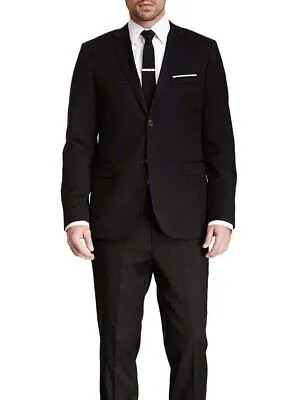Zanetti Приталенный черный костюм из смесовой шерсти в тонкую полоску на двух пуговицах